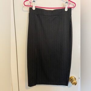 New Black Pinstripe Skirt